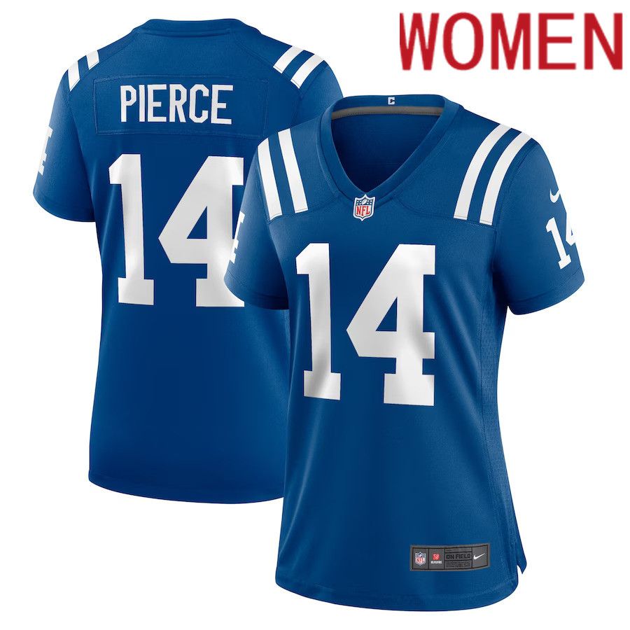 Women Indianapolis Colts #14 Alec Pierce Nike Royal Player Game NFL Jersey->customized nfl jersey->Custom Jersey